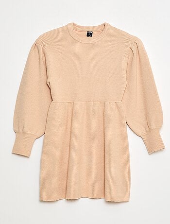 Vestido camisola em malha tricot macia