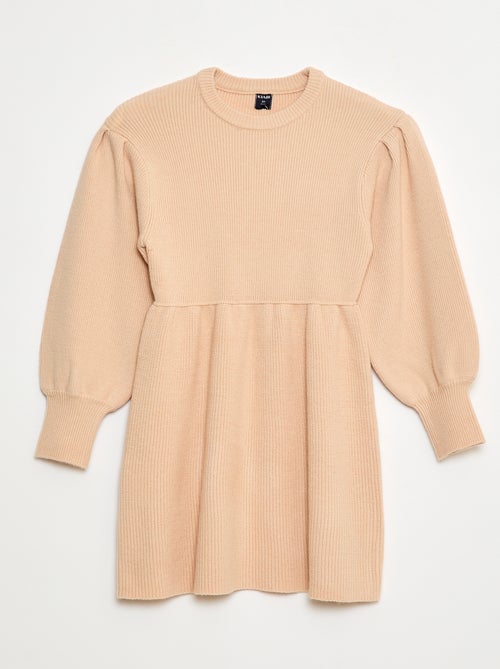 Vestido camisola em malha tricot macia - Kiabi