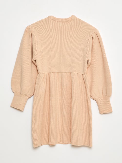 Vestido camisola em malha tricot macia - Kiabi