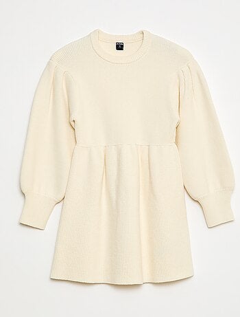 Vestido camisola em malha tricot macia