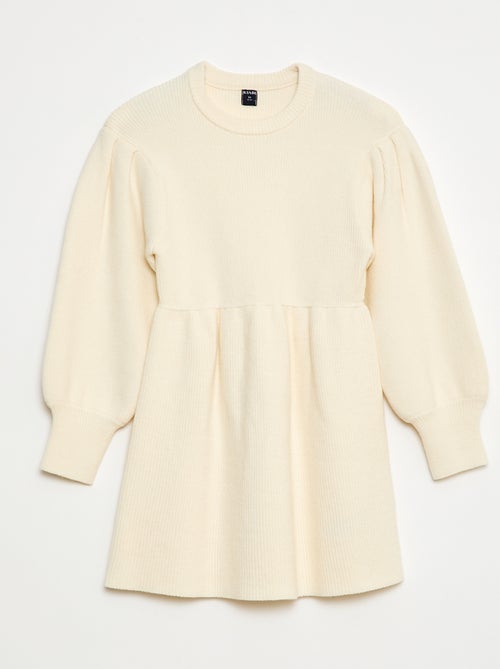 Vestido camisola em malha tricot macia - Kiabi