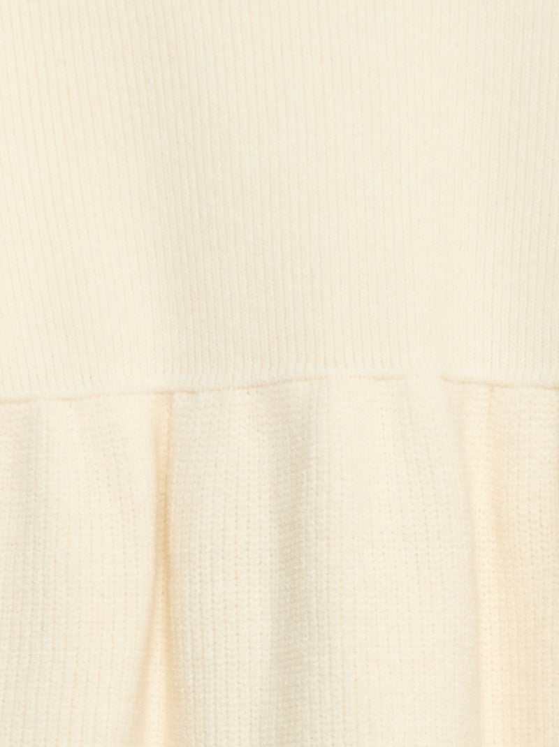 Vestido camisola em malha tricot macia Branco - Kiabi