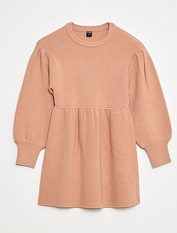 Vestido camisola em malha tricot macia