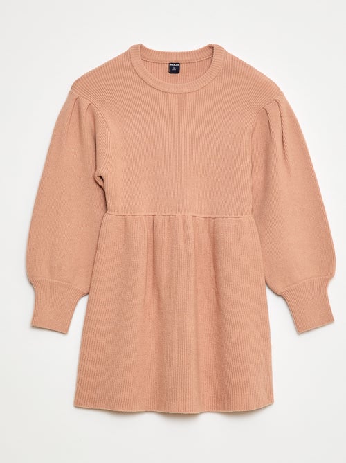 Vestido camisola em malha tricot macia - Kiabi