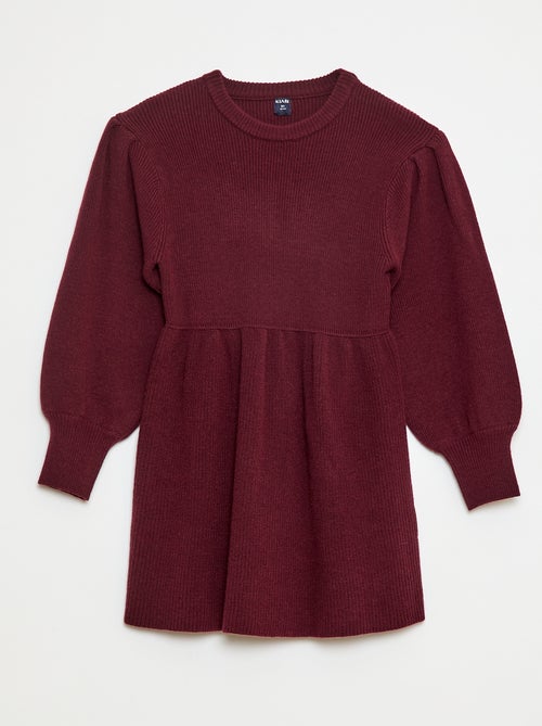 Vestido camisola em malha tricot macia - Kiabi