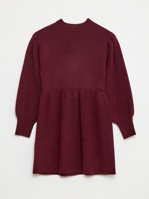 Vestido camisola em malha tricot macia - Kiabi