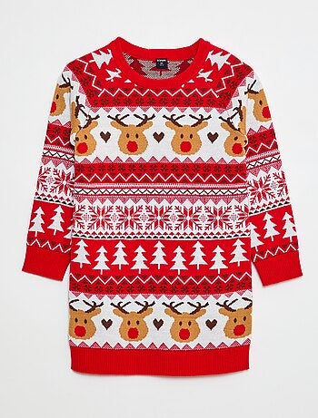 Vestido camisola em malha tricot