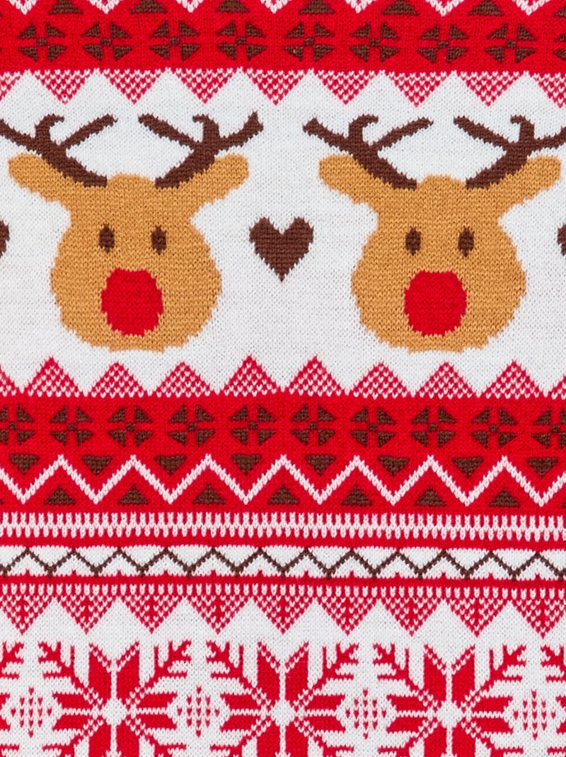 Vestido camisola em malha tricot Vermelho - Kiabi