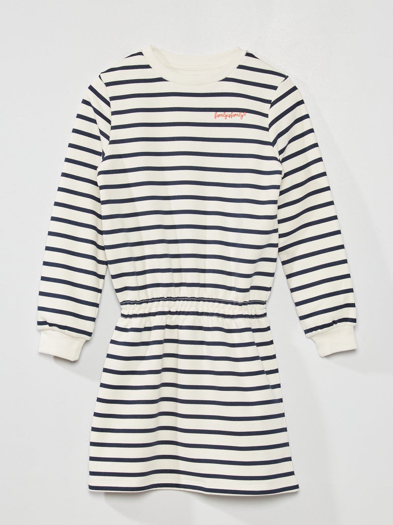 Vestido-camisola em moletão AZUL - Kiabi