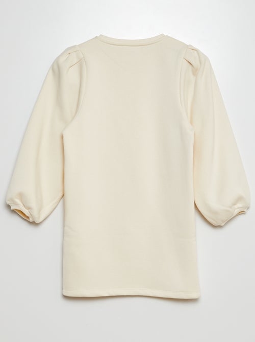 Vestido-camisola em moletão liso - Kiabi