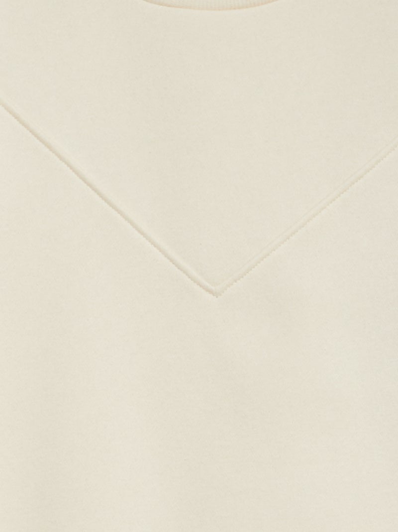 Vestido-camisola em moletão liso BRANCO - Kiabi