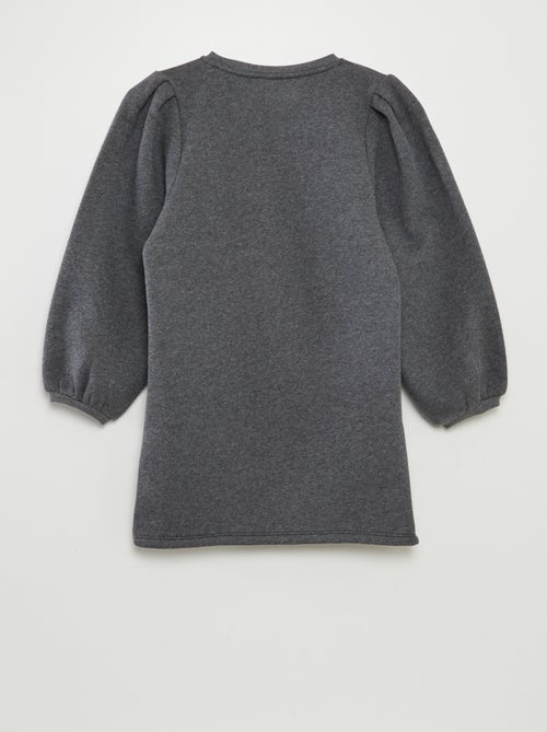 Vestido-camisola em moletão liso - Kiabi