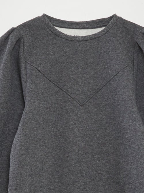 Vestido-camisola em moletão liso - Kiabi