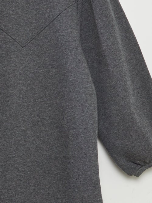 Vestido-camisola em moletão liso - Kiabi