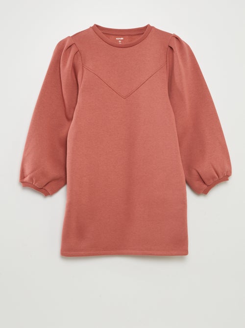 Vestido-camisola em moletão liso - Kiabi