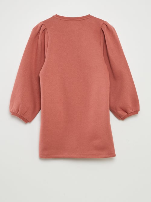 Vestido-camisola em moletão liso - Kiabi