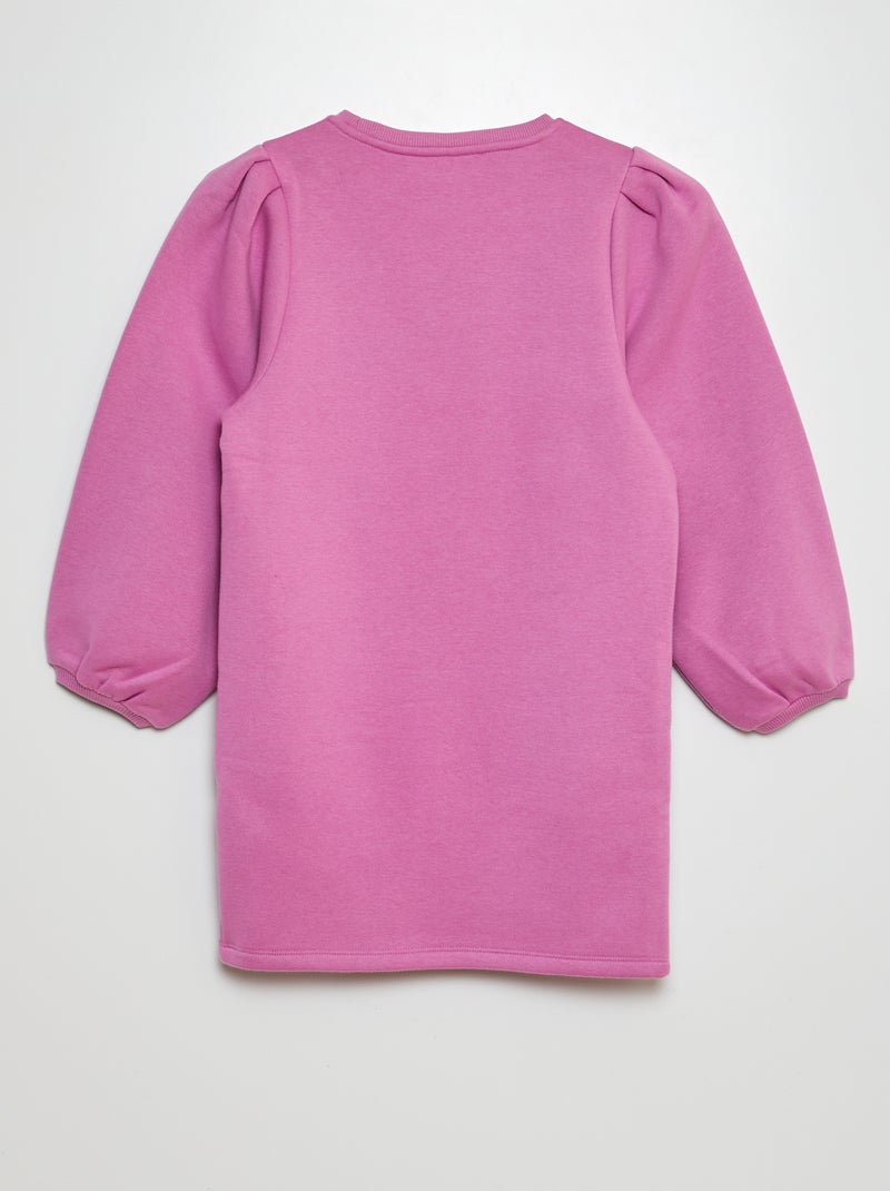 Vestido-camisola em moletão liso Rosa - Kiabi