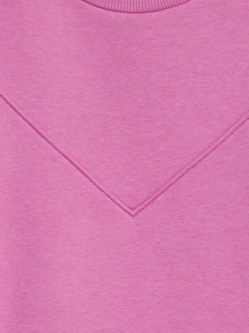 Vestido-camisola em moletão liso Rosa - Kiabi