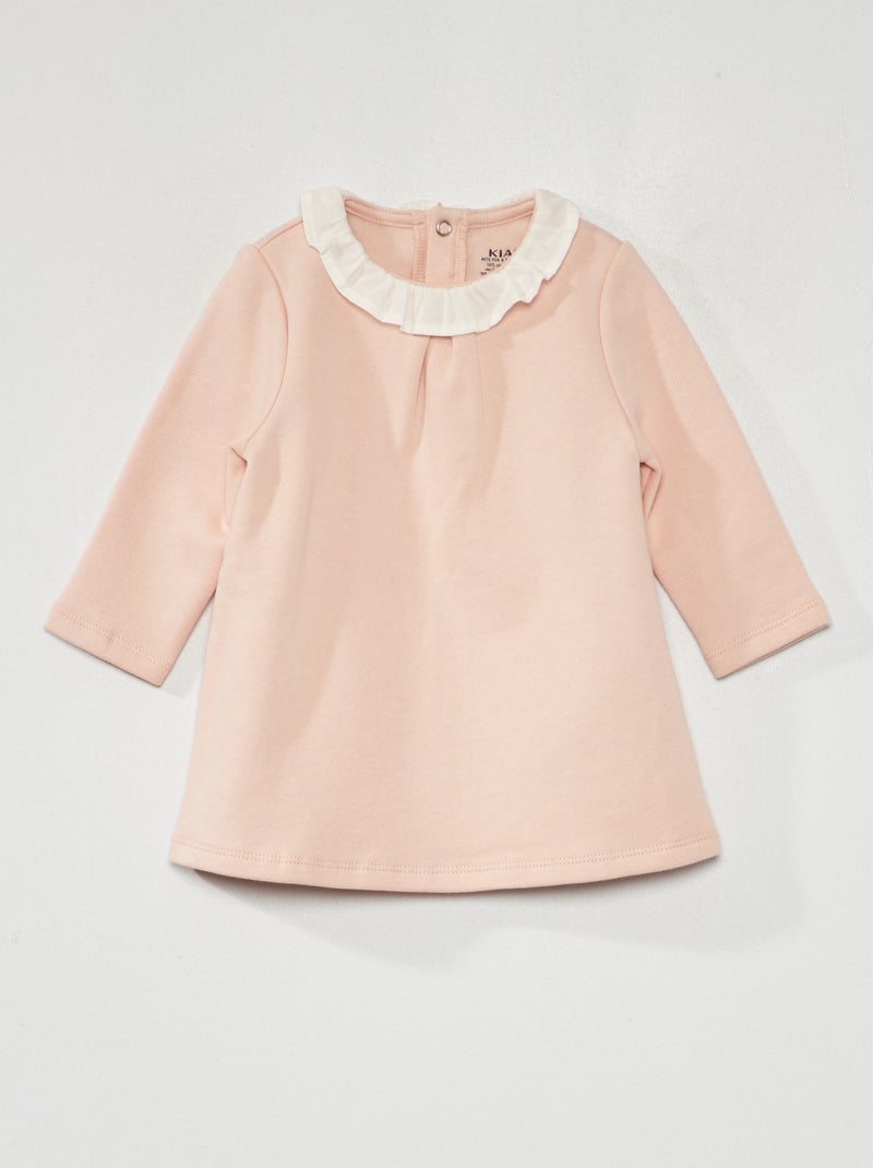 Vestido-camisola em moletão ROSA - Kiabi