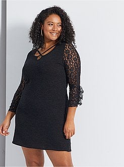 Vestido-camisola em renda - Kiabi