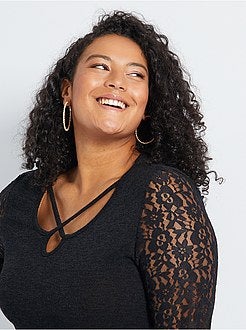 Vestido-camisola em renda - Kiabi