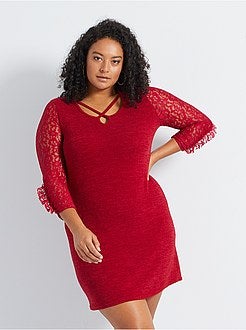 Vestido-camisola em renda - Kiabi