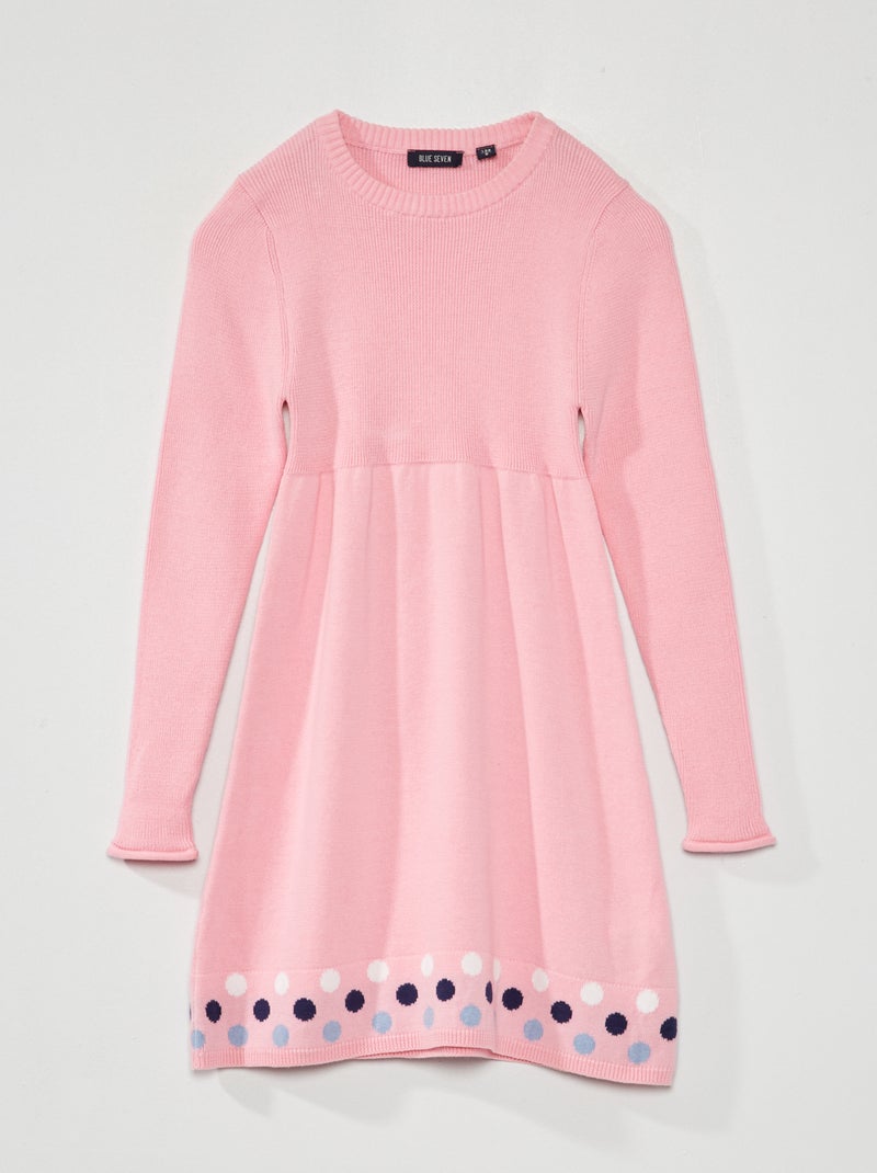 Vestido-camisola evasé às bolinhas ROSA - Kiabi