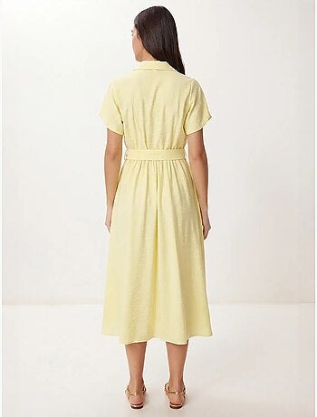 Vestido camisola midi de popelina com cinto istanbul