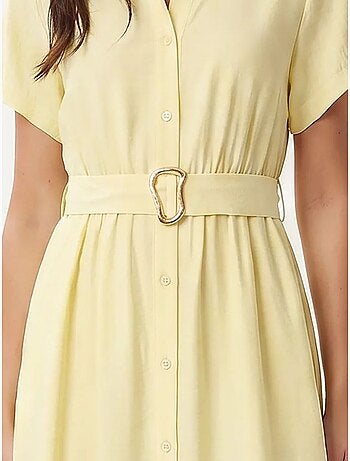 Vestido camisola midi de popelina com cinto istanbul