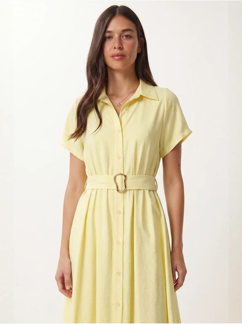 Vestido camisola midi de popelina com cinto istanbul - Kiabi Vestido camisola midi de popelina com cinto istanbul - Kiabi