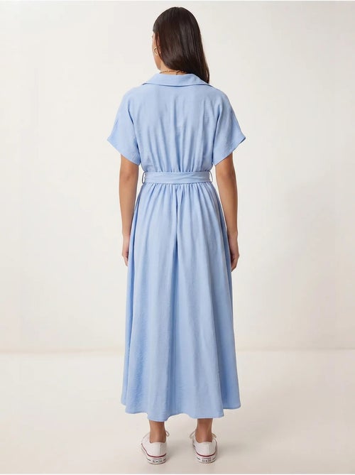 Vestido camisola midi de popelina com cinto istanbul - Kiabi Vestido camisola midi de popelina com cinto istanbul - Kiabi