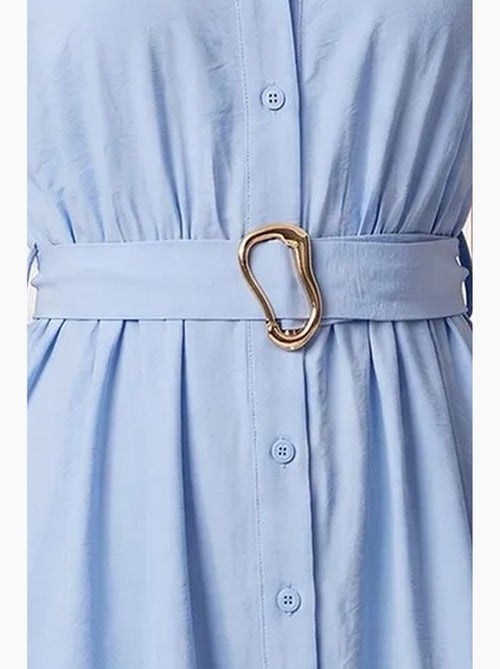 Vestido camisola midi de popelina com cinto istanbul - Kiabi Vestido camisola midi de popelina com cinto istanbul - Kiabi