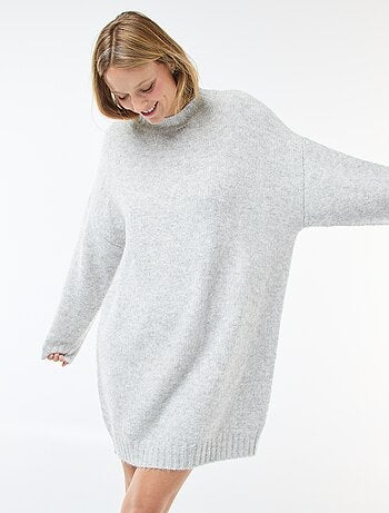 Vestido camisola quente de comprimento midi
