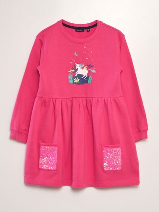 Vestido-camisola unicórnio + lantejoulas