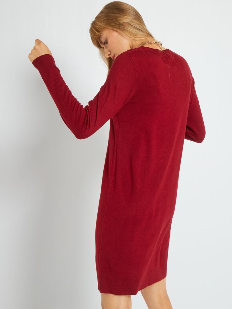 Vestido-camisola Vermelho Vinho - Kiabi
