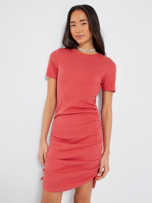Vestido canelado com atilho deslizante - Kiabi