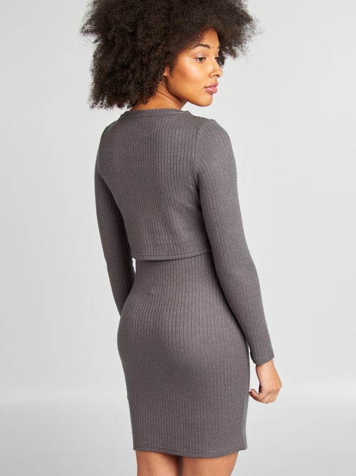 Vestido canelado de amamentação - Kiabi