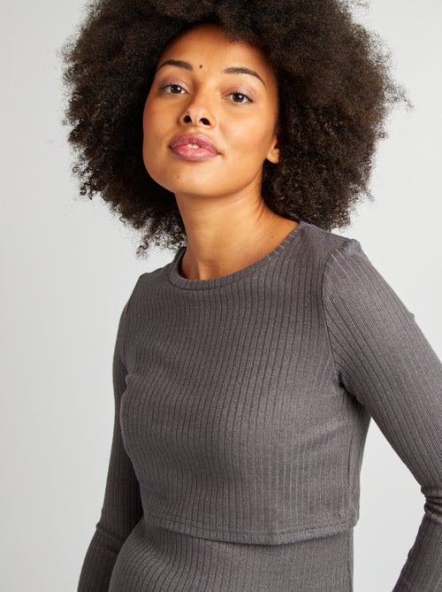 Vestido canelado de amamentação - Kiabi