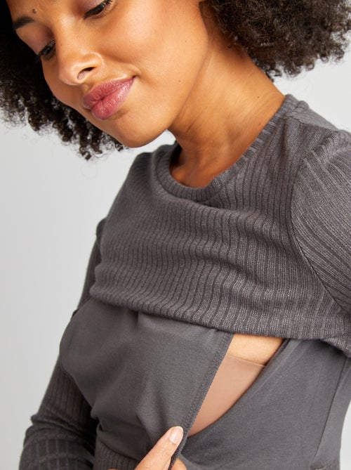 Vestido canelado de amamentação - Kiabi