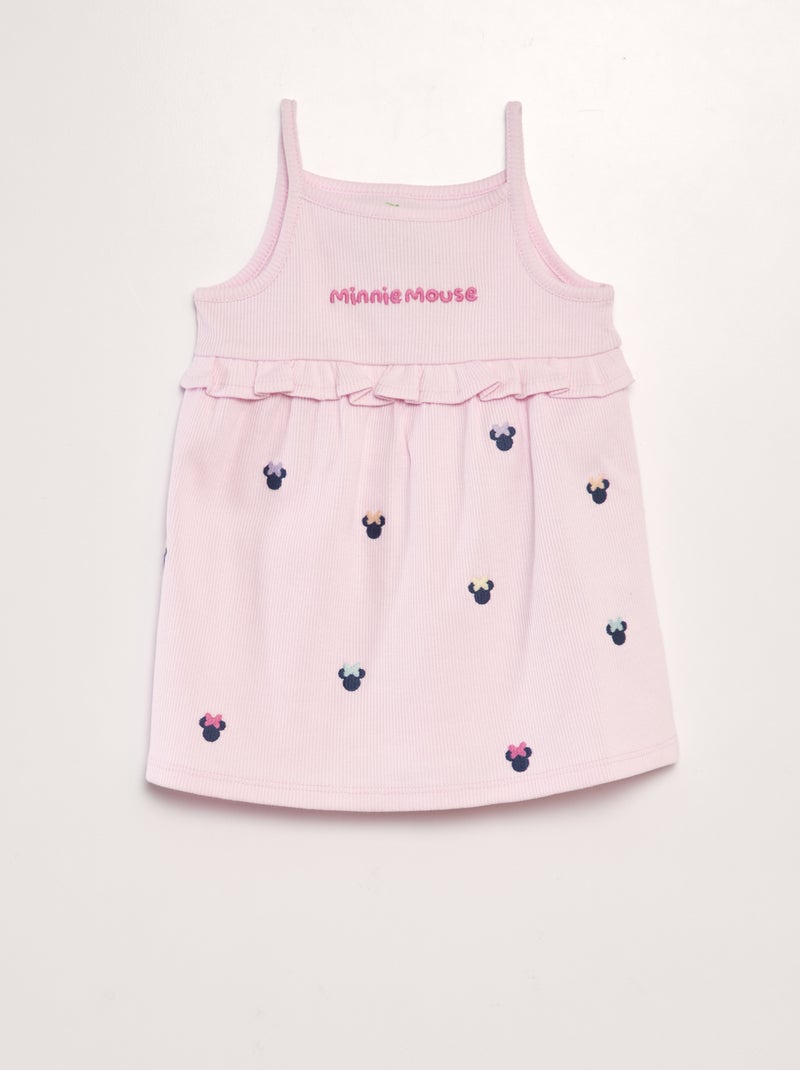 Vestido canelado 'Disney' com alças finas 'Minnie' ROSA - Kiabi