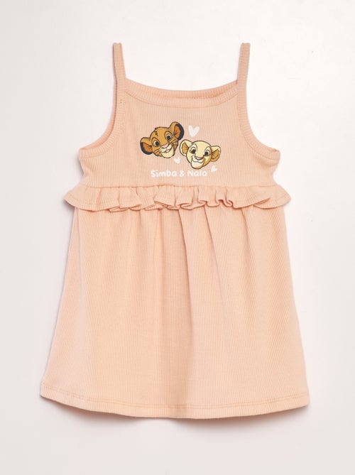 Vestido canelado 'Disney' com alças finas 'O Rei Leão' - Kiabi