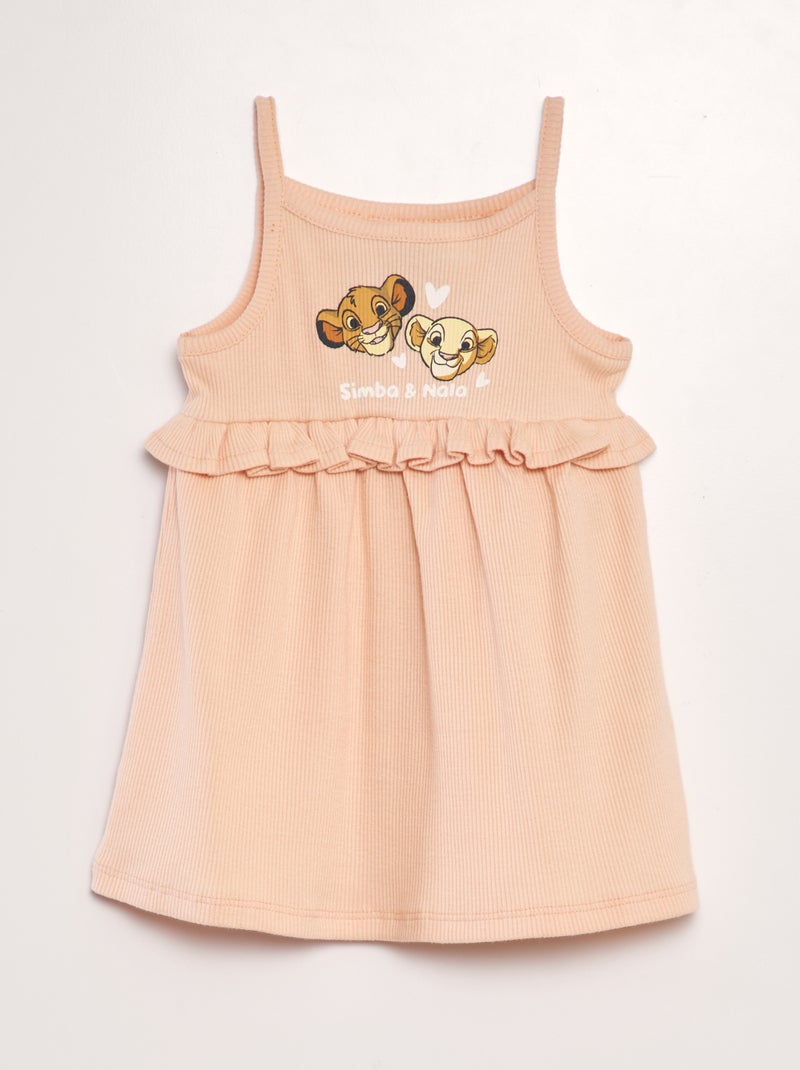 Vestido canelado 'Disney' com alças finas 'O Rei Leão' LARANJA - Kiabi