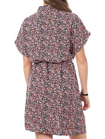 Vestido Chemise Vero Moda Easy Preto e Rosa para Mulher