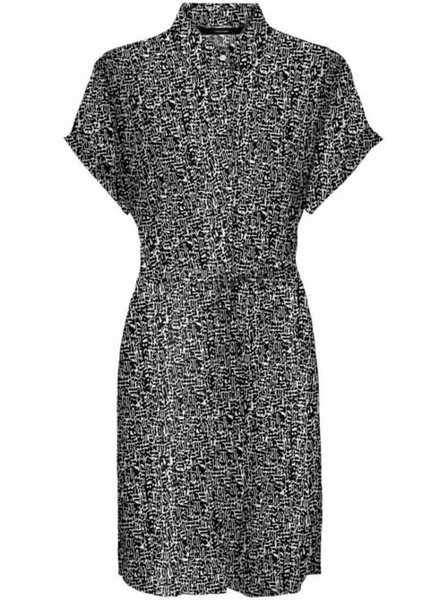 Vestido Chemise Vero Moda Easy Preto e Branco para Mulher - Kiabi Vestido Chemise Vero Moda Easy Preto e Branco para Mulher - Kiabi