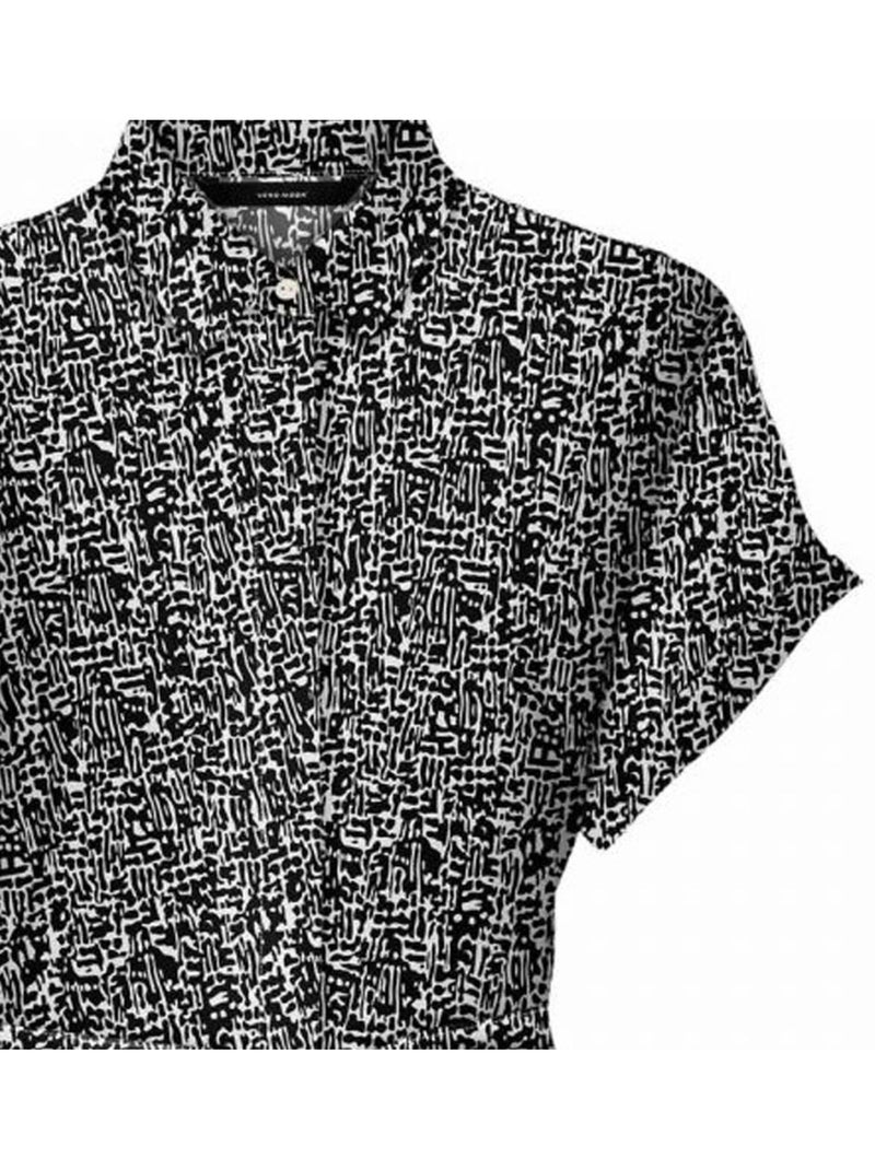 Vestido Chemise Vero Moda Easy Preto e Branco para Mulher Preto Branco - Kiabi