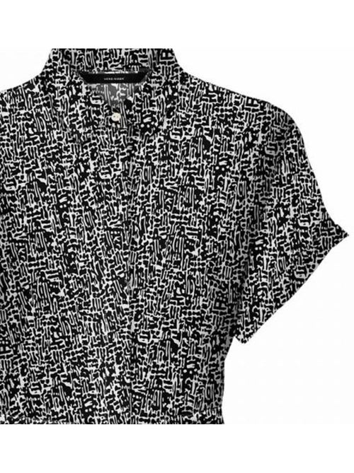 Vestido chemise vero moda easy preto e branco para mulher - Kiabi