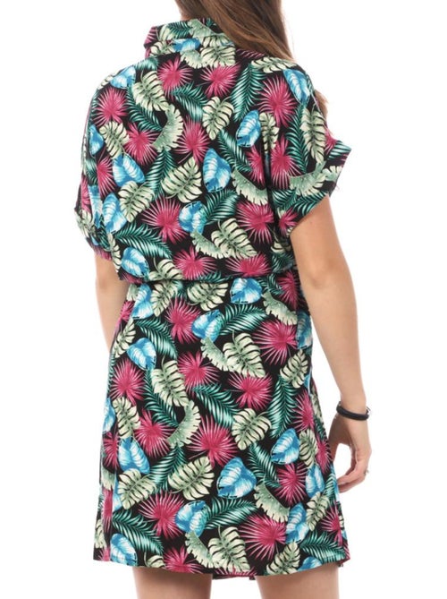 Vestido Chemise Vero Moda Easy Preto e Rosa para Mulher - Kiabi