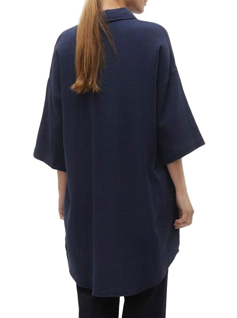 Vestido Chemise Vero Moda Natali Azul Marinho para Mulher Azul-marinho - Kiabi