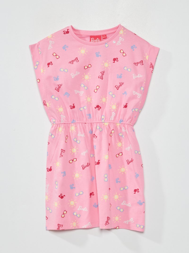 Vestido cintado com estampado 'Barbie' ROSA - Kiabi