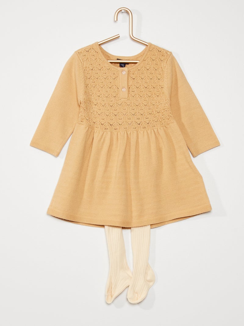 Vestido + collants BEGE - Kiabi
